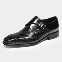 Chaussures pour hommes en cuir véritable de qualité supérieure, style italien, confortables, à enfiler, design vintage avec fermoir métallique, pour les soirées