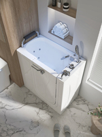Baignoire autoportante en acrylique avec douche d'angle et ouverture de porte à remous Baignoire portable pour salle de bain