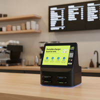 Borne de recharge commerciale partagée à 4 emplacements avec scanner de code QR, location, 8000 mAh, charge rapide 60W, écran 10,1 pouces, station de recharge portable pour téléphones