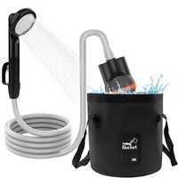 Portable 20L USB Rechargeable Camping Douche Batterie Au Lithium De Poche En Plein Air Ensemble De Bain Pompe À Eau Complète 3mm pour La Randonnée