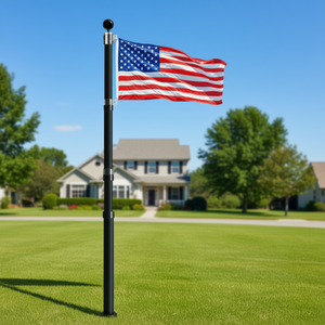 Kit de Mástil Telescópico de Aluminio de 30 Pies DB con Bandera Estadounidense de 3x5 y Adorno de Bola para Uso Comercial y Residencial en Exteriores - Product Image 2