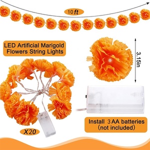 Guirnalda de Caléndulas de Halloween con Luces de Hadas, Funciona con Pilas, 20 Luces LED de Flores Artificiales de Caléndula para el Día de Muertos - Product Image 5