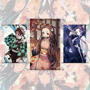 新款鬼灭之刃挂画卷轴长款卡通竈門禰豆子海报挂画装饰节日礼物动漫周边 - Product Image 3