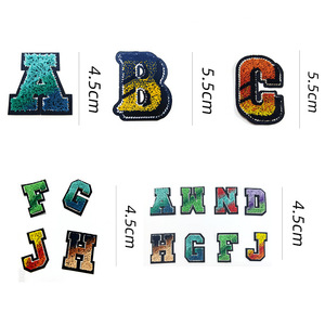 Hiroyuki Letter Embroidery <b>Patches</b> 4.5Cm 5.5Cm Felt <b>Applique</b> For Clothing DIY Handmade Denim Accessories - Product Image 1