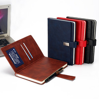 Nouveau carnet de planification A5 en cuir PU multifonctionnel avec porte-cartes et porte-stylo, journal, carnet de notes, carnet de registres