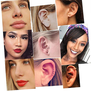 1 Par de Aros Pequeños de Acero Inoxidable para Nariz, Oreja, <span class=keywords><strong>Labio</strong></span>, Piercing, Joyería Moderna para Hombres y Mujeres - Product Image 4