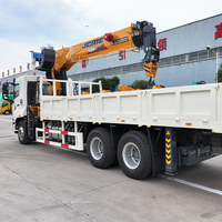 Grue de camion de 12 tonnes à flèche droite en 5 sections, grue hydraulique pour camion, hauteur de levage de 21 m, boîte de vitesses, moteur pour la construction