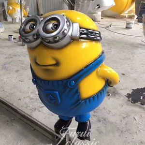 ประติมากรรมมินเนี่ยนไฟเบอร์กลาสแบบกำหนดเอง, รูปปั้นตัวการ์ตูนขนาดใหญ่สำหรับตกแต่งสวนสนุกและห้างสรรพสินค้า - Product Image 1