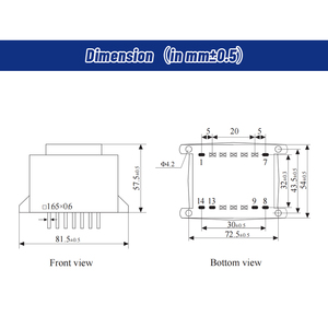 Transformador de Montaje en PCB Sellado con Epoxi YHDC PE6035K-M 50VA, 110/220/230/380V AC, UL94-V0, Certificado CE/RoHS - Product Image 4