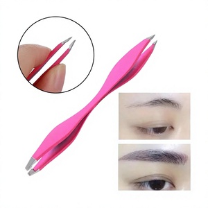 Pinzas para Cejas de Acero Inoxidable de Alta Calidad, Curvas, de Doble Cara, Inclinadas, Ligeras y Afiladas, para Depilación, Gran Venta 2023 - Product Image 2