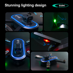 S186 Drone với màn hình không chổi than hồng ngoại tránh chướng ngại vật không đầu chế độ chụp ảnh lòng bàn tay quỹ đạo 50x Zoom dừng khẩn cấp - Product Image 6