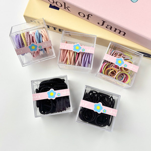 Attaches pour cheveux de bébé colorées, haute élasticité, couleurs bonbon, pour filles, usage quotidien, design géométrique, origine Yiwu - Product Image 1