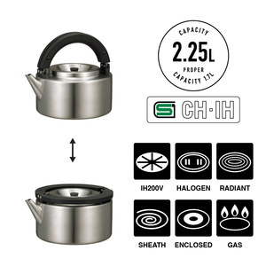 Bouilloire thermos en acier inoxydable plat compatible avec toutes les sources de chaleur - Product Image 5