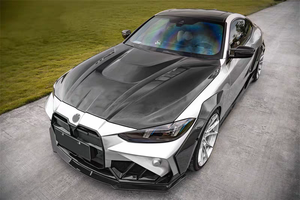 ชุดแต่งคาร์บอนไฟเบอร์สำหรับ BMW ซีรีส์ 4 รุ่น G22 G23 ประกอบด้วยกันชนหน้า สเกิร์ตข้าง บังโคลน สปอยเลอร์หลัง ฝาครอบดุมล้อ และฝากระโปรง - Product Image 2
