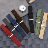 Bracelets en tissu de coton à libération rapide 18mm 20mm 22mm, en toile et nylon, pour Samsung Galaxy Watch, Garmin, Huawei