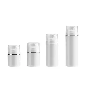 Promosyon Premium Mini 3ml 5ml 10ml 15ml 20ml 30ml 40ml 50ml cilt bakımı beyaz havasız pompalı şişeler
