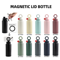 Botella de Agua Magnética Personalizada de 24oz con Pajita Abatible, Doble Pared, Aislamiento al Vacío, Asa de Acero Inoxidable y Tapa Compatible con Soporte para Teléfono