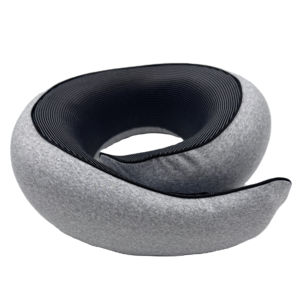 Oreiller de voyage pliable en mousse à mémoire de forme léger avec logo personnalisé, support de nuque en U pour avion - Product Image 1
