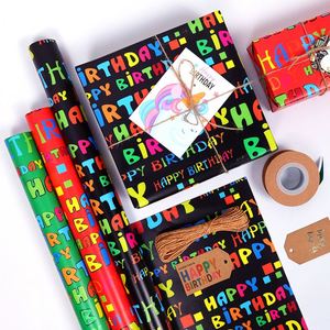 กระดาษคราฟท์วันเกิด80กรัม43*300ซม. กระดาษห่อบรรจุภัณฑ์แบบกำหนดเองของขวัญสุดหรู - Product Image 5