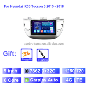 Autoradio stéréo Android 11 4G DSP pour Hyundai Tucson/IX35 3 2015-2018 Lecteur DVD 9 pouces avec cadre de voiture multimédia - Product Image 2