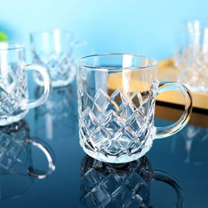 Juego de Tazas de Café Transparentes Portátiles Pequeñas Personalizadas al por Mayor, Juego de 6 Tazas de Vidrio para Té, Leche o Hielo - Product Image 4