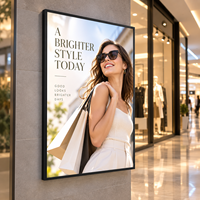 Cadre publicitaire mural rétractable moderne avec éclairage LED pour piscine