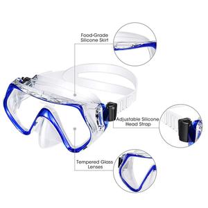 Máscara de buceo de vidrio templado para adultos, ajustable, antivaho, impermeable, de silicona, para adultos - Product Image 1