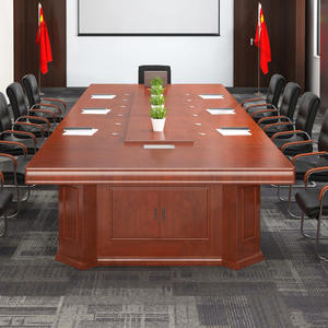 Mesa de Conferencia Rectangular Saint-Lee, Chapa de Madera Maciza, Mesa de Reuniones Resistente para Oficina con Juego de Sillas - Product Image 3