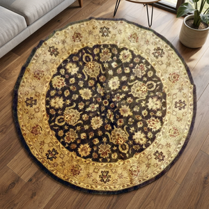 Alfombra Peshawar y Khotan Anudada a Mano, Única en su Tipo, 8' X 8', Lana Natural y Algodón, Marrón/Dorado, Colección ABC Rugs Kilims, Pes_Kho_233 - Product Image 2