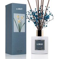 CF Parfum de bain à domicile sans flamme longue durée Diffuseur de roseaux Ensemble de désodorisants pour la maison avec bâtonnets d'huile Fleurs séchées