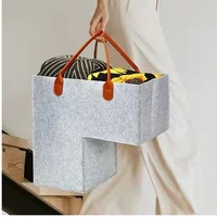 Panier de rangement carré pliable grande capacité en feutre pour jouets et vêtements sales, idéal pour l'escalier et l'approvisionnement transfrontalier