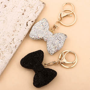 Indah penuh berlian busur tas liontin gantungan kunci tas tangan wanita pesona-bahan utama Alloy - Product Image 3