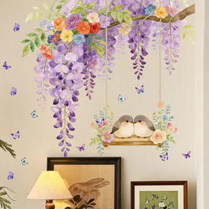 Autocollant mural Yanxi imperméable en PVC acrylique, imprimé numériquement, motif floral, finition brillante, pour décoration intérieure DIY - Product Image 6
