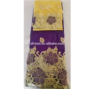 绳花边非洲与乔治花边印度丝绸乔治包装与花卉刺绣设计