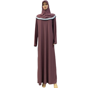 Donna musulmana manica lunga con cappuccio largo Abaya con Hijab abbigliamento islamico abiti da preghiera Maxi abito turco ragazze Dubai arabo XL-6XL - Product Image 4