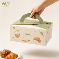 Boîte à gâteau personnalisée en gros avec logo, en carton alimentaire, avec poignée, pour pâtisseries, biscuits, cadeaux et plats à emporter