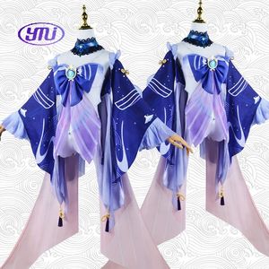 Gros Sangonomiya <span class=keywords><strong>Kokomi</strong></span> Cosplay Costume Genshined <span class=keywords><strong>Impact</strong></span> Anime Halloween Costume De Fête Koweït Lolita Robe Pour Les Filles - Product Image 2