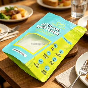 Custom Plastic Bag Cookie Snacks 250g Natural Sugar <b>Replacement</b> Stand Up Pouch With Window <b>Zipper</b> Top Food Grade Packaging - Product Image 2