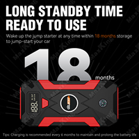 Démarreur de batterie au lithium haute capacité 29800mah 1000A pour voiture et moto, Power Bank noir et rouge