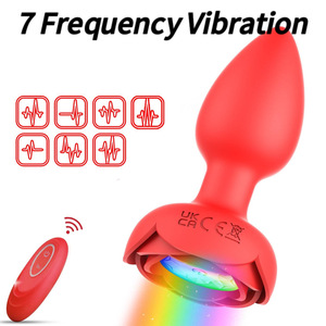 Kablosuz Uzaktan Kumandalı Silikon Anal Seks Oyuncağı, Kadınlar için Prostat Vibratörü, Gül Şeklinde G Noktası Stimülatörü - Product Image 2