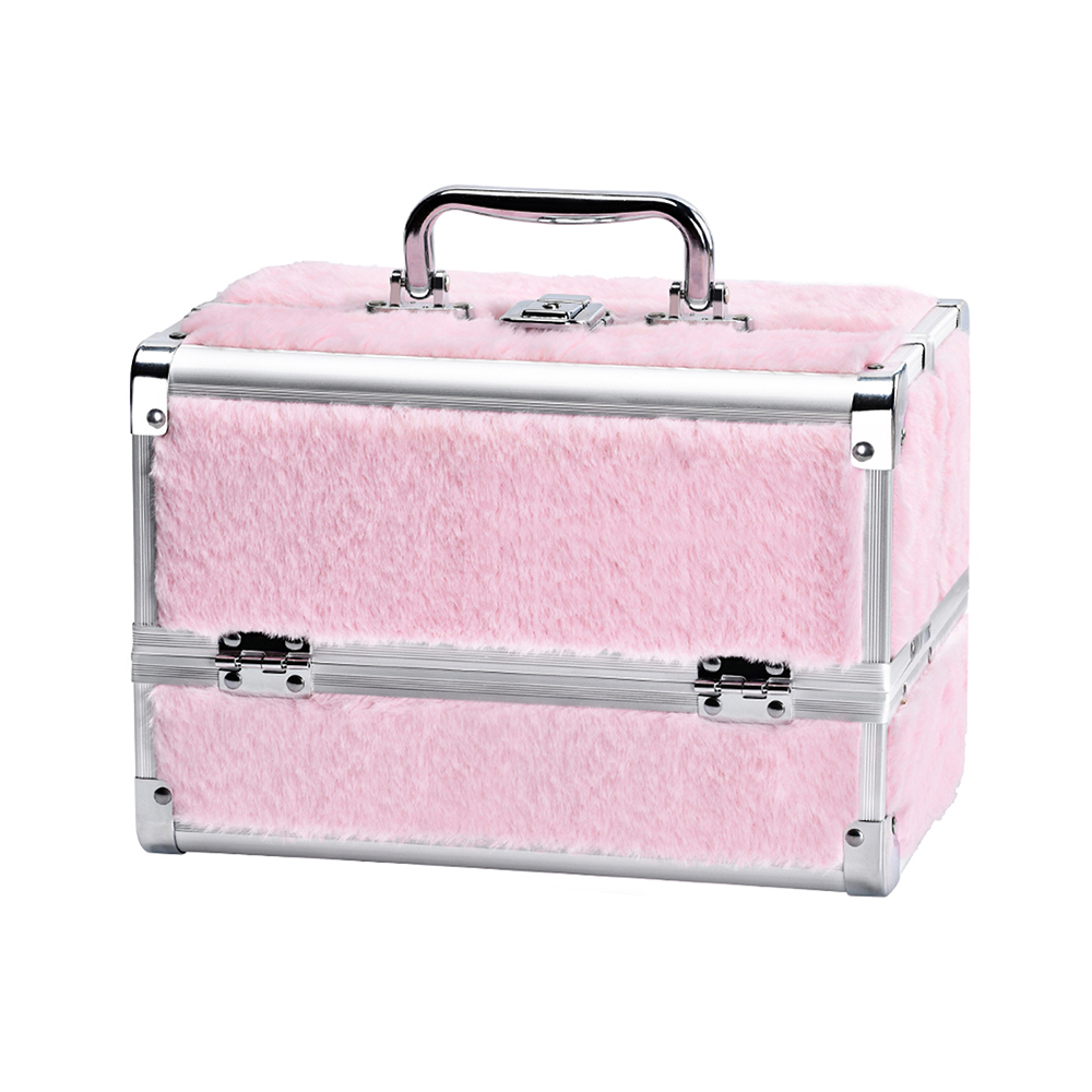 Boîte fourrure rose double ouverture
