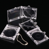 Vente chaude, étui de CD miniature en plastique transparent personnalisé avec NFC, musique, avec anneaux porte-clés