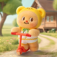 100% véritable PLZ-DOT beurre ours petit souhait série floqué peluche bureau ornement cadeau pour filles en peluche aveugle boîte en peluche poupée jouet