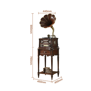 Retro Wooden Floor <b>Standing</b> Gramophone With BT <b>Speaker</b> Function Vintage Vinyl Record Player Home Decor Gift For Living Room - Product Image 3