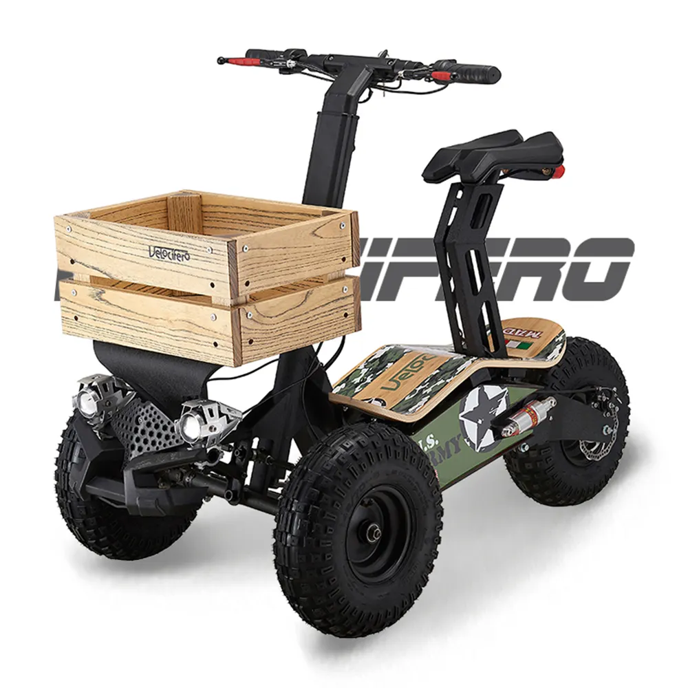 Italien Design Velocifero MAD TRUCK Offroad E Roller Golf 2000W 60V 20Ah 3 Rad Elektro roller mit Anhänger EEC CE für Erwachsene