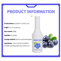 1.2kg Grosir U-pick Brand Jus Konsentrat Rasa Blueberry untuk Minuman Bubble Tea Sirup Buah Umur Simpan 12 Bulan