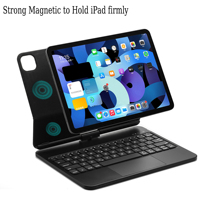 Nouveauté 2023 Clavier portable pliable réglable en ABS pour tablette avec pavé tactile rétroéclairé 7 couleurs sans fil ultra-fin pour iPad Air 10.9