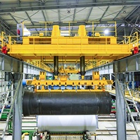 Pont roulant Wanlong de type QC, système motorisé contrôlé par PLC, portée 16,5 m, hauteur de levage 18 m, capacité 20T 16T, pour usage en atelier