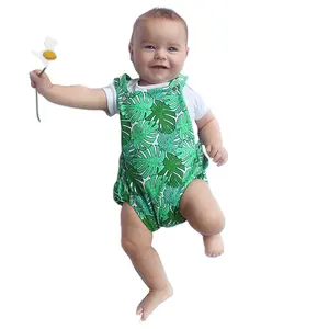2023 New style short sleeve baby romper customise linen baby grows cotton bodysuit romper