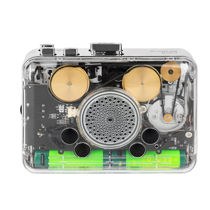 Lecteur de cassettes transparent en gros avec mécanisme visible pour la conversion de cassettes en MP3 et l'écoute de musique, style rétro portable - Product Image 1